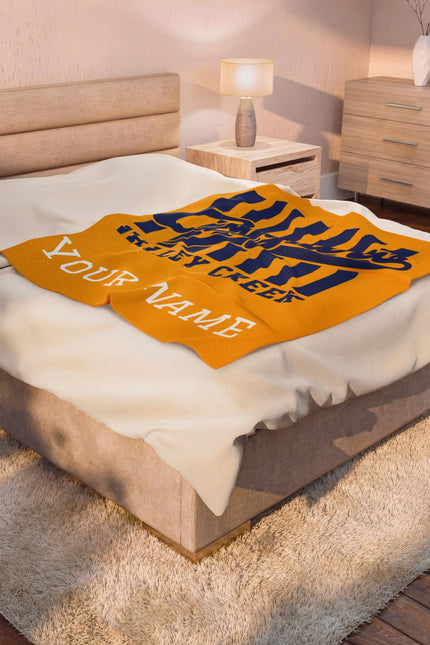 Personalized Cougars Velveteen Plush Blanket — Valley Creek Team Throw with Custom Name