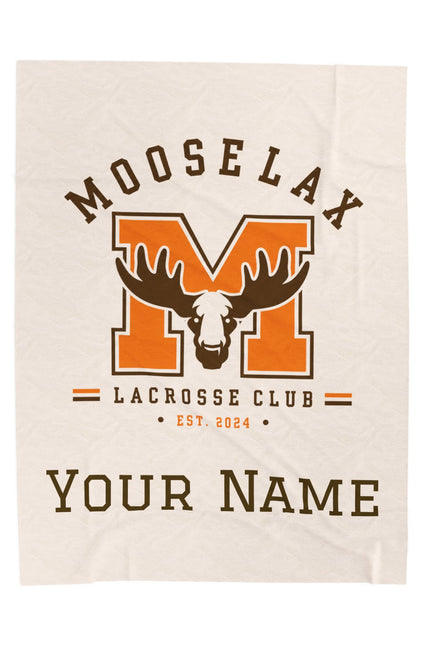 Personalized MooseLax Lacrosse Club Velveteen Plush Blanket