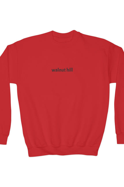 Walnut Hill Youth Crewneck Sweatshirt — Minimal Text Graphic
