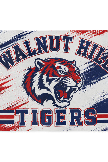 Walnut Hill Tigers Sweatshirt Blanket – Red & Navy Mascot Throw