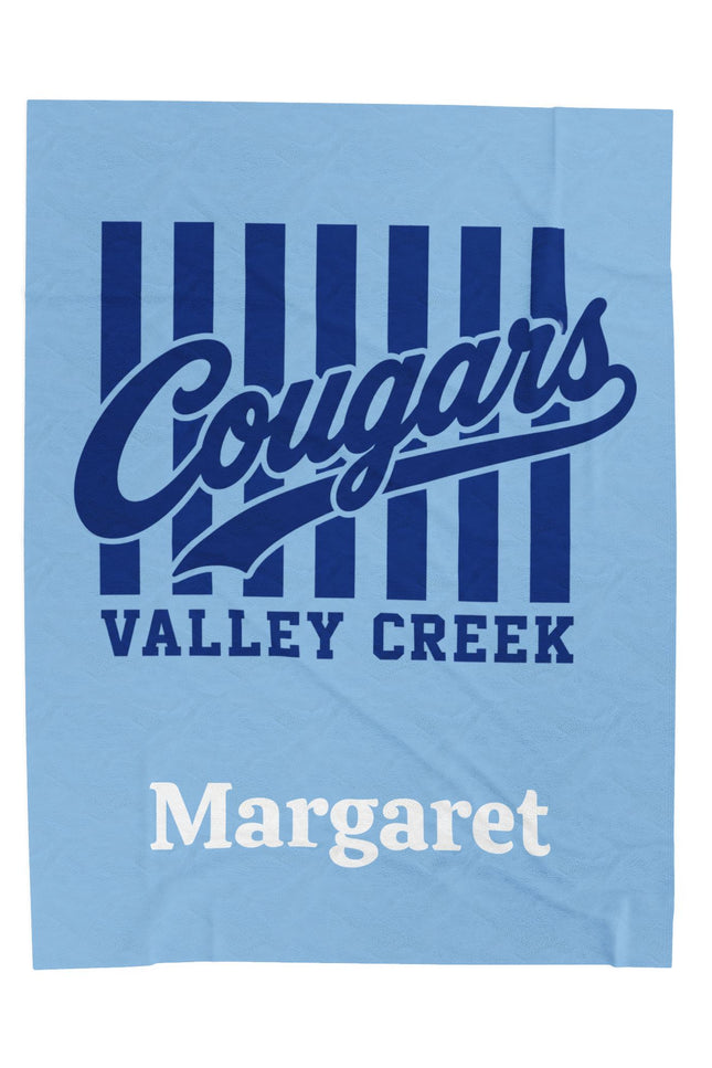 ‘Cougars Valley Creek’ Team Throw with Custom Name (Light Blue)