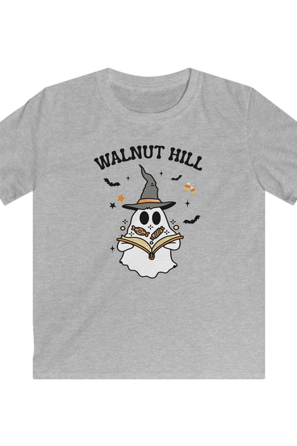 Kids Halloween Ghost T‑Shirt — 'Walnut Hill' Reading Witch Ghost Tee