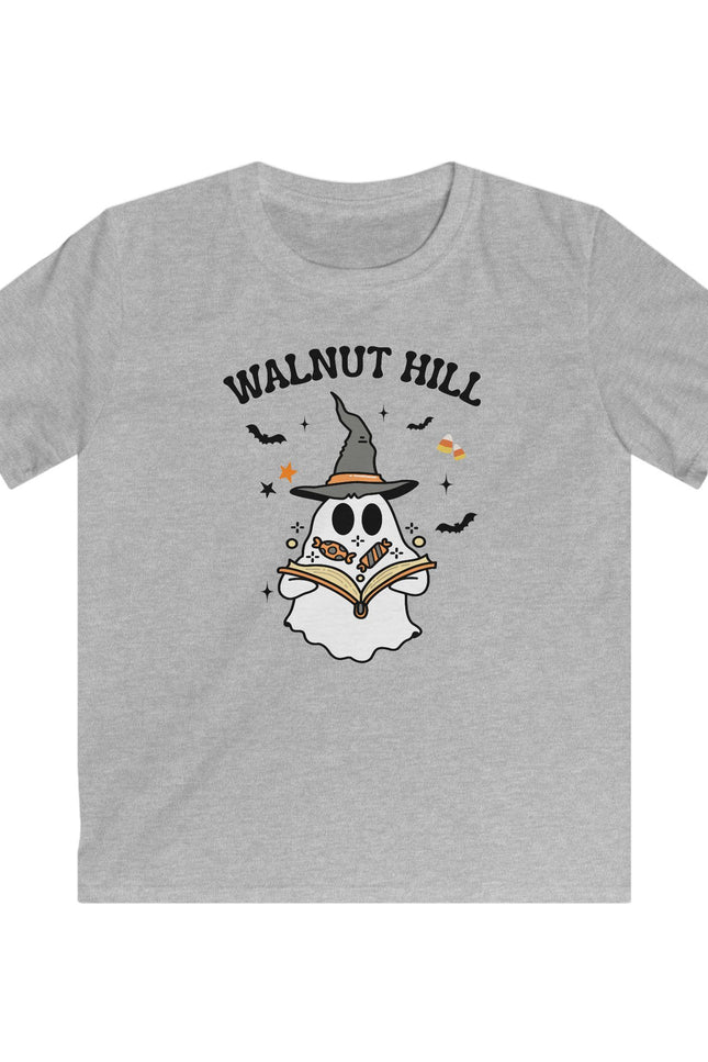 Kids Halloween Ghost T‑Shirt — 'Walnut Hill' Reading Witch Ghost Tee