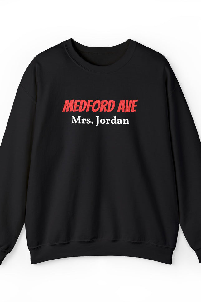 Embroidered Adult Medford Ave Crewneck Sweatshirt — “Personalized Name” Personalized School Pride Sweater