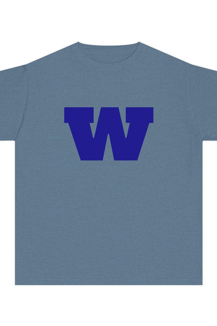 Youth Tee – Classic Block 'W' School Spirit Shirt with Custom Back Name