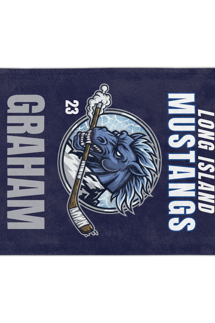 Long Island Mustang Hockey Pride Blanket | Velveteen Microfiber