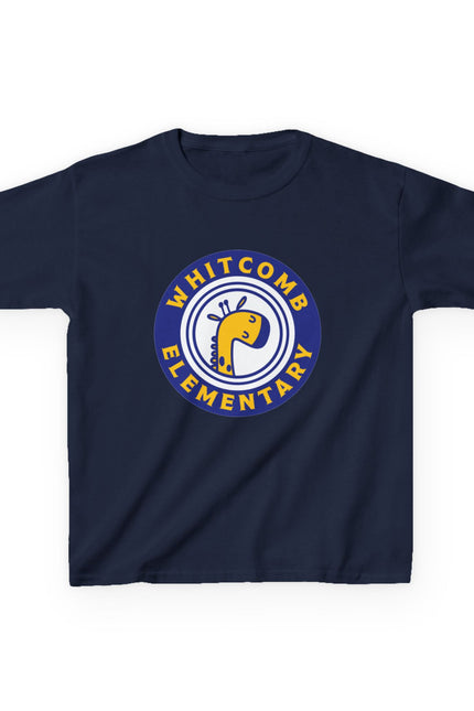 Whitcomb Elementary Kids T-Shirt — Yellow Giraffe School Logo (Budget Tee)