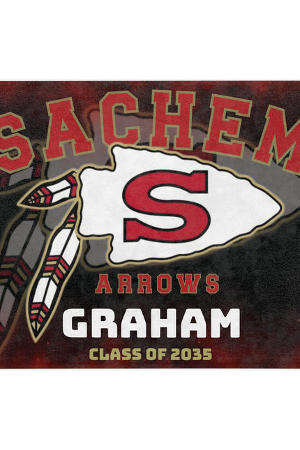 Custom Sachem East Arrows Graduation Blanket — Personalized Name & Year (or Sport)