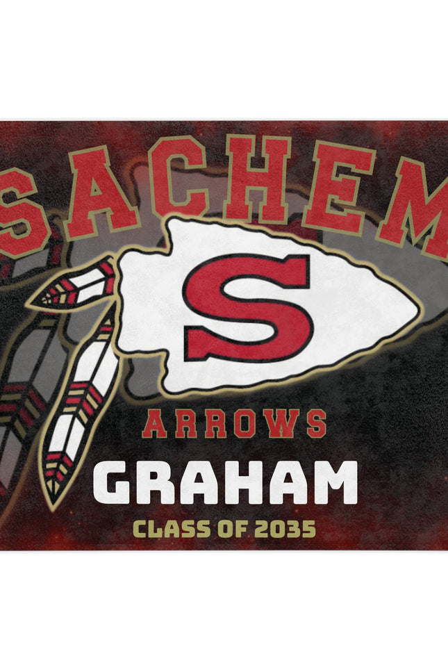 Custom Sachem East Arrows Graduation Blanket — Personalized Name & Year (or Sport)