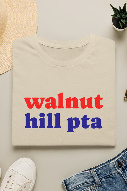 Walnut Hill PTA Shirt — Retro Red & Blue School Spirit Tee