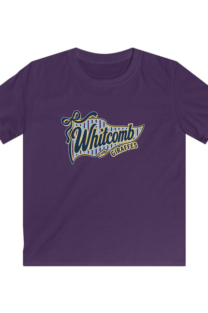 Whitcomb Giraffes Kids T‑Shirt — Vintage Script School Team Tee