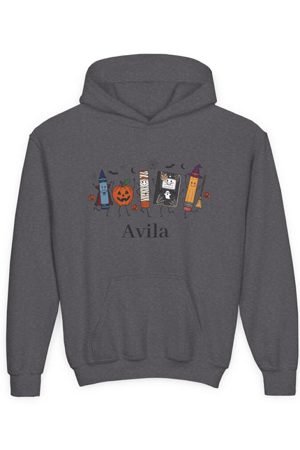 Youth Halloween Cozy Hoodie with Personalized Name