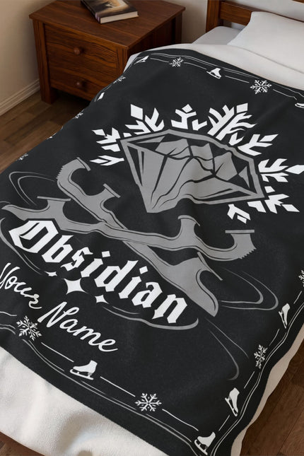 Personalized Obsidian Plush Blanket