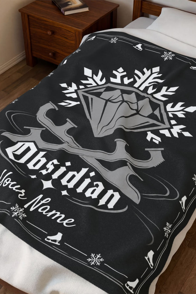 Personalized Obsidian Plush Blanket