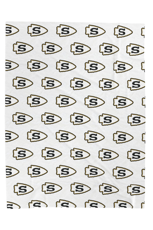 Custom Repeating Logo Velveteen Plush Blanket — Personalized Logo Blanket