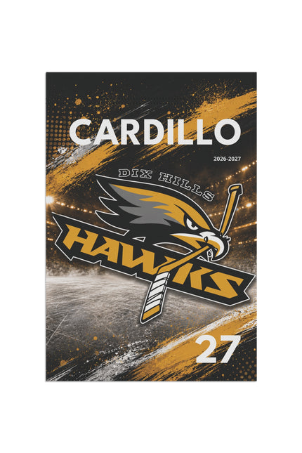 Custom Hawks Hockey Garden Flag — Personalized Name & Number Team Banner