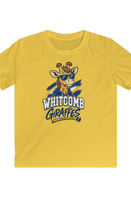 Whitcomb Giraffes Kids Tee — Cute Mascot School Spirit Shirt