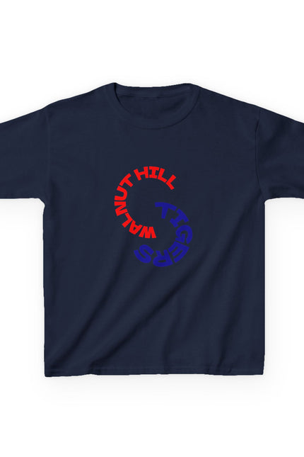 Budget Kids Tee — “Walnut Hill Tigers” Circular School Gildan Heavy Cotton Shirt