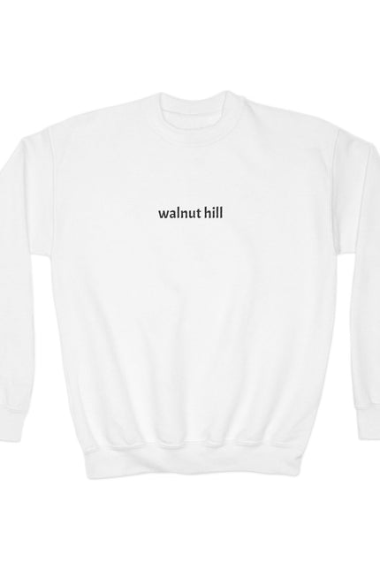 Walnut Hill Youth Crewneck Sweatshirt — Minimal Text Graphic
