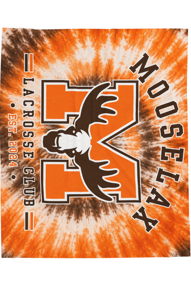 Mooselax Lacrosse Club Tie-Dye Velveteen Plush Blanket