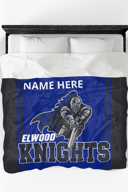 Custom Elwood Knights,  Personalized "Name Here" School Spirit Throw