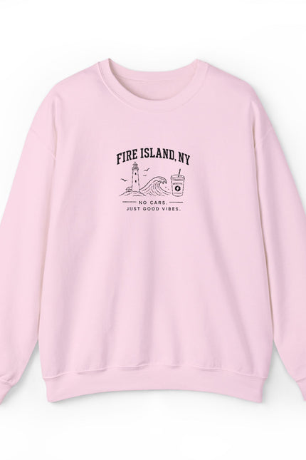 Fire Island NY Crewneck Sweatshirt — Vintage Beach Map Graphic