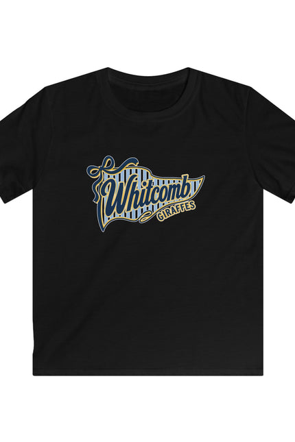 Whitcomb Giraffes Kids T‑Shirt — Vintage Script School Team Tee