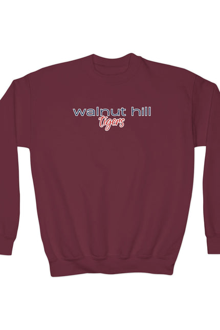 Walnut Hill Tigers Youth Crewneck Sweatshirt — School Spirit Black Pullover