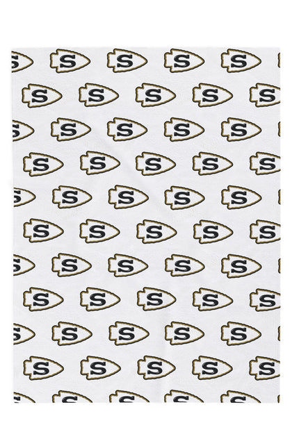 Custom Repeating Logo Velveteen Plush Blanket — Personalized Logo Blanket