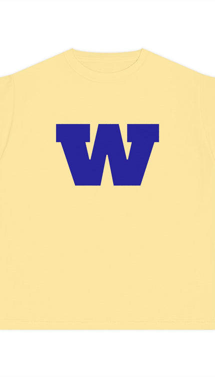 Whitcomb Classic Block 'W' School Spirit Shirt with Custom Back Name (Cotton Colors Tee)