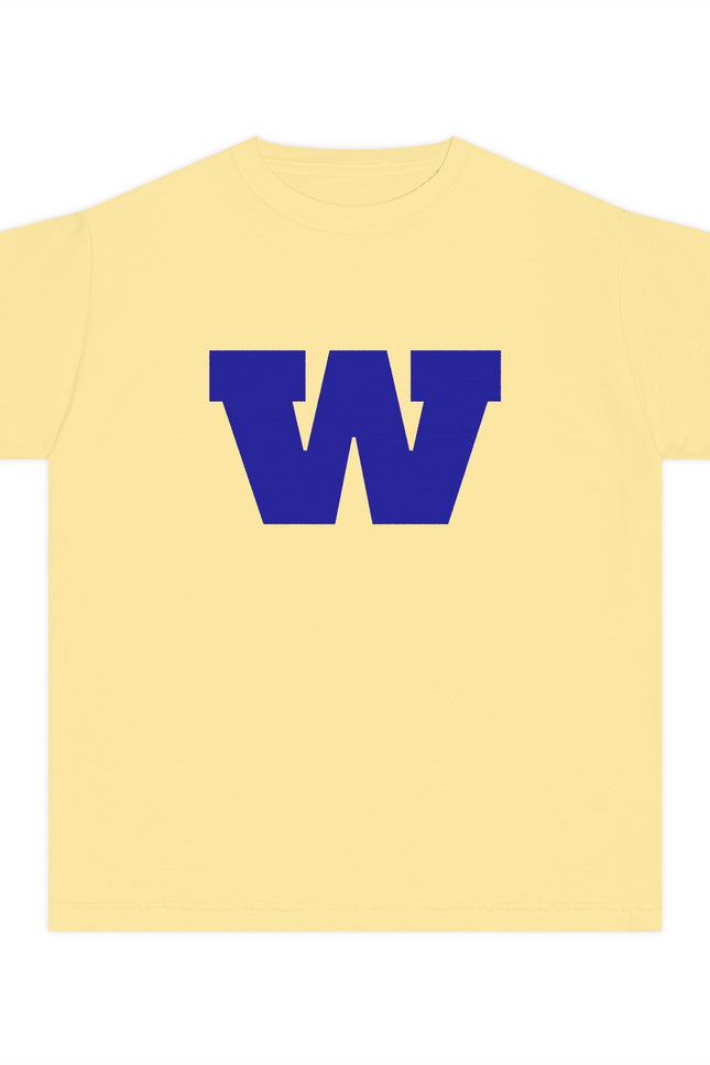 Whitcomb Classic Block 'W' School Spirit Shirt with Custom Back Name (Cotton Colors Tee)