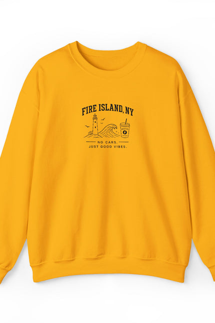Fire Island NY Crewneck Sweatshirt — Vintage Beach Map Graphic