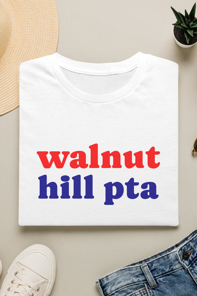 Walnut Hill PTA Shirt — Retro Red & Blue School Spirit Tee