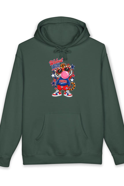 Walnut Hill Retro Cartoon Bubblegum Mascot Graphic Hooded Sweatshirt