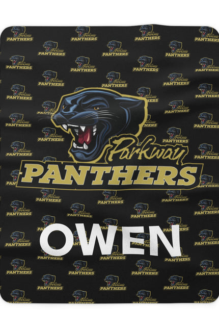 Personalized Parkway Panthers Sherpa Blanket – Custom Name Owen
