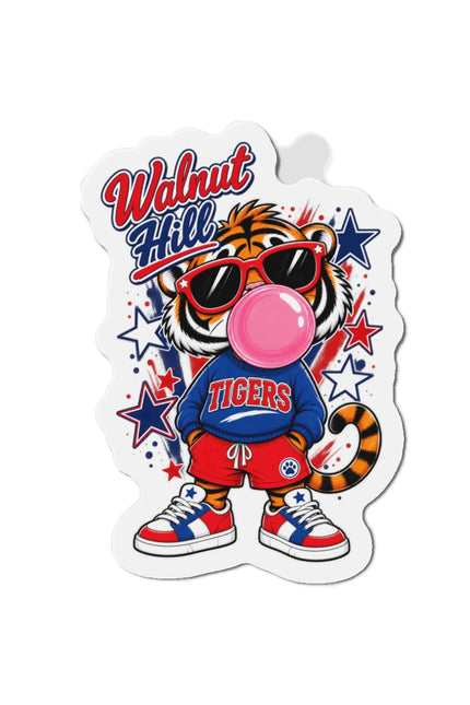 Walnut Hill Tigers Tiger Mascot Die-Cut Magnet — Bubblegum & Sunglasses School Spirit