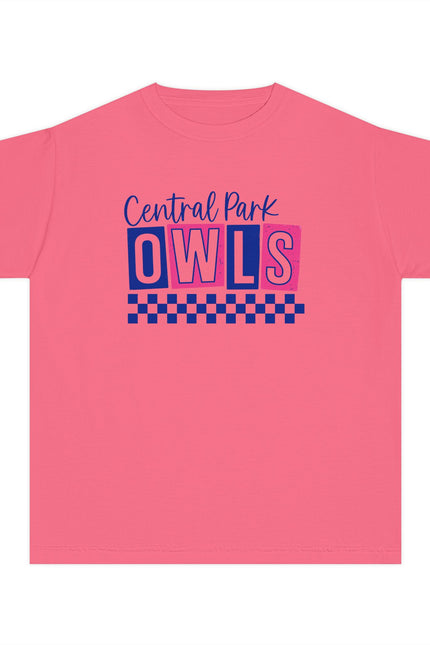 Central Park Owls Retro Checkerboard Design
