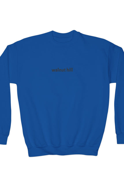 Walnut Hill Youth Crewneck Sweatshirt — Minimal Text Graphic
