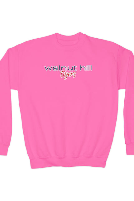 Walnut Hill Tigers Youth Crewneck Sweatshirt — School Spirit Black Pullover