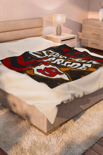 Sachem Pride Velveteen Plush Blanket — School Spirit Throw with 'S' Logo