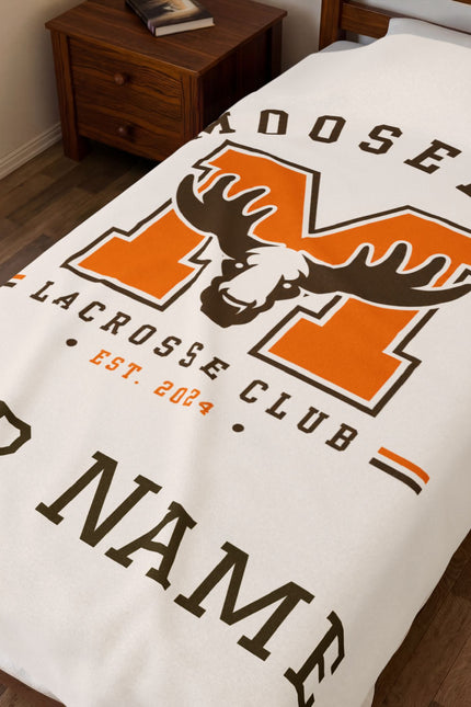 Personalized MooseLax Lacrosse Club Velveteen Plush Blanket