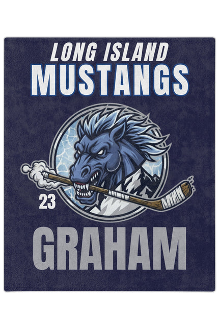 Long Island Mustang Hockey Pride Blanket | Velveteen Microfiber