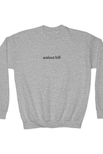 Walnut Hill Youth Crewneck Sweatshirt — Minimal Text Graphic