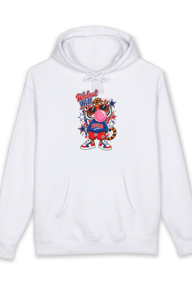 Walnut Hill Retro Cartoon Bubblegum Mascot Graphic Hooded Sweatshirt