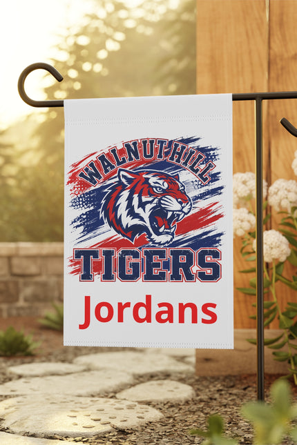Walnuthill Tigers Garden Flag — Personalized 'Jordans' House Banner