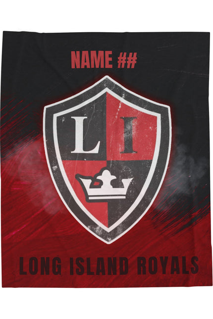 Long Island Royals Hockey Personalized Velveteen Plush Blanket