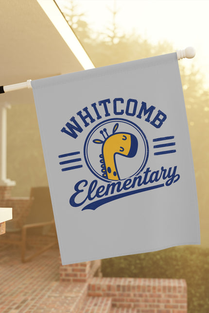 Whitcomb Elementary Garden Flag — School Spirit Yard Banner with Giraffe Logo