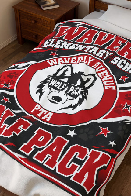 Waverly Elementary School Wolf Pack Velveteen Plush Blanket