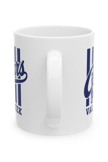 Cougars Valley Creek Ceramic Mug — Retro Striped Team Coffee Cup (11oz, 15oz)