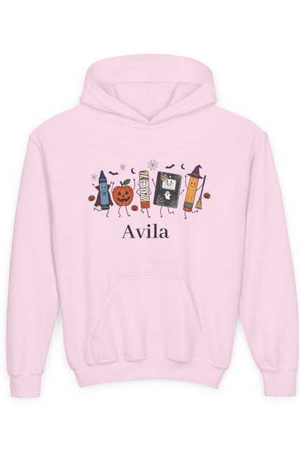 Youth Halloween Cozy Hoodie with Personalized Name